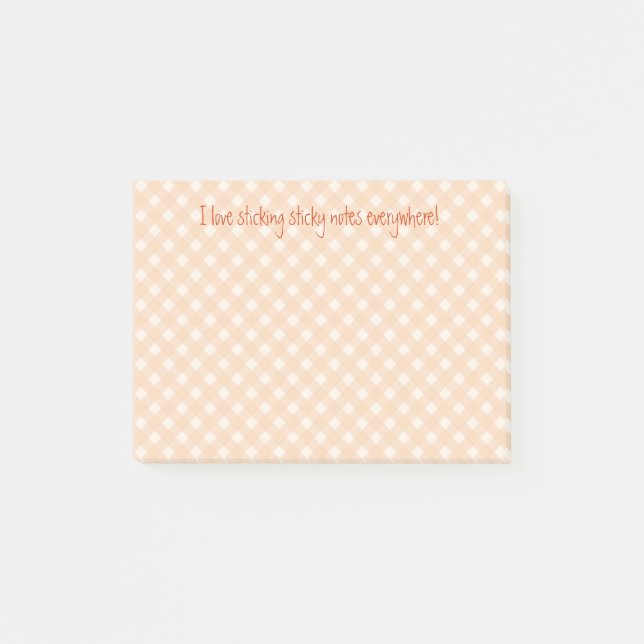 orange rutmönstrade anteckningar post-it block (Framsida)