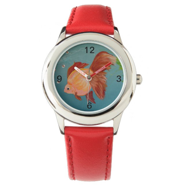 Orange Ryukin Goldfish Watch Armbandsur (Framsida)