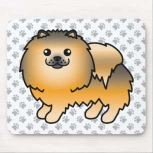 Orange Sable Pomeranian Söt Tecknad Hund & Tassارب Musmatta