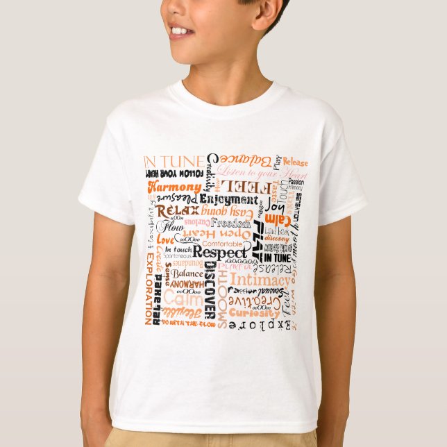 Orange Sacral Chakra Positiva bekräftelser T Shirt (Framsida)