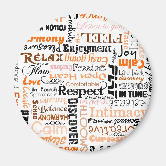 Orange Sacral Chakra Positive Affirmations Magnet (Framsidan)