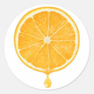 Orange saft runt klistermärke