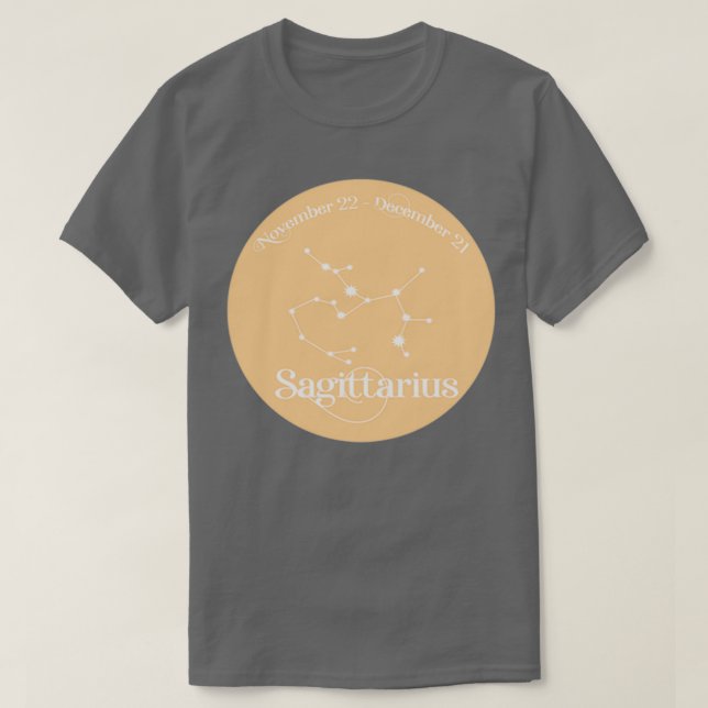 Orange Sagittarius Constellations T Shirt (Design framsida)