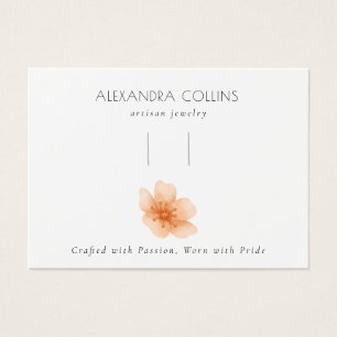 Orange Sakura Blommar Hairclip Barrette Visning Visitkort