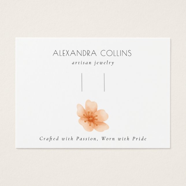 Orange Sakura Blommar Hairclip Barrette Visning Visitkort (Framsidan)