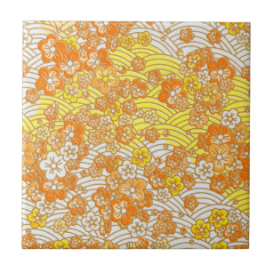 Orange Sakura Kakelplatta