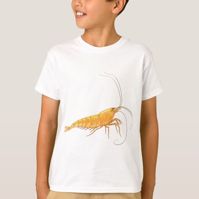 Orange Sakura räka T-shirt (Framsida)