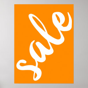 Orange Sale Sign, 18x24 Vår Sommarsäsong Poster