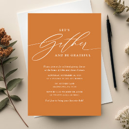 Orange Samla och Var Tacksamma Vännernas tackfest Inbjudningar