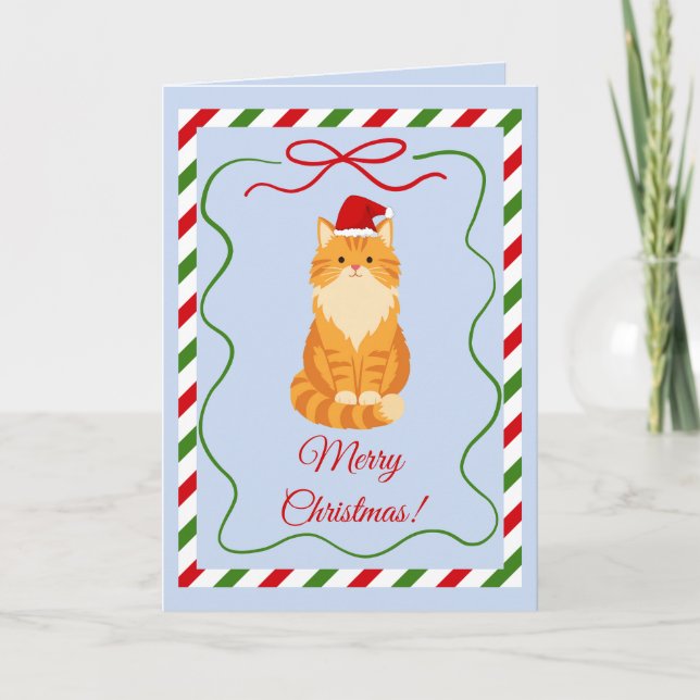  Orange Santa Katt Kort (Framsida)