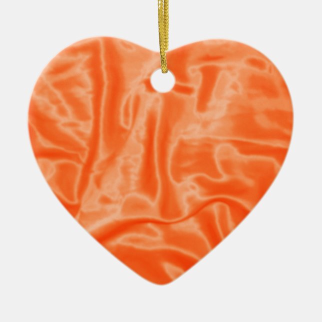 Orange Satin-jul-prydnadsföremål Julgransprydnad Keramik (Framsidan)