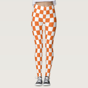 Orange schackbräde leggings