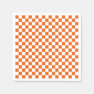 Orange schackbräde pappersservett