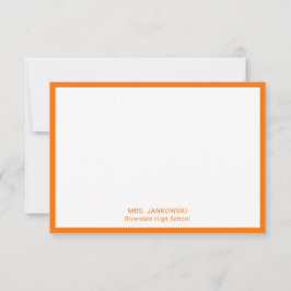 Orange School Färg Lacher Tackkort Cards