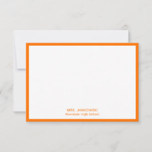 Orange School Färg Lacher Tackkort Cards