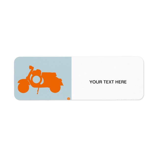 Orange Scooter Returadress Etikett (Framsidan)
