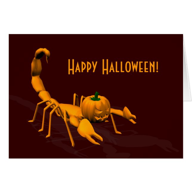 Orange Scorpion Hälsningskort (Framsidan Horizontal)