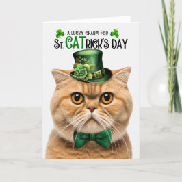 Orange Scottish Fold Lucky Charm St CATricks dag Helgkort