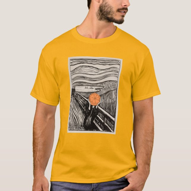Orange Scream - Altered Art T Shirt (Framsida)