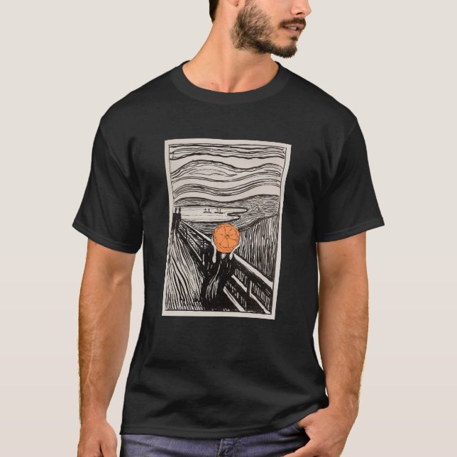 Orange Scream - Altered Art T Shirt (Framsida)