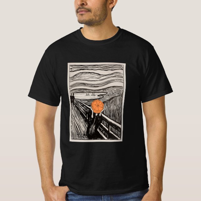Orange Scream - Förändrade konstdesigner T Shirt (Framsida)