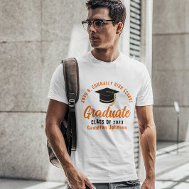 Orange Script Student Anpassningsbar 2025 Studente T Shirt