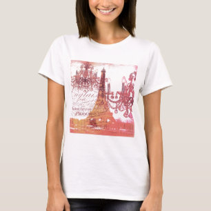 orange scripts chandelier paris eiffel torn tee shirt
