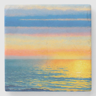 Orange Sea Sunset Stenunderlägg