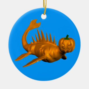 Orange Seadragon Julgransprydnad Keramik