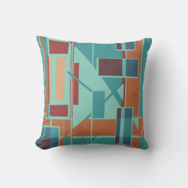 Orange Seafoam Turcos Burgundy Geometric Design Kudde