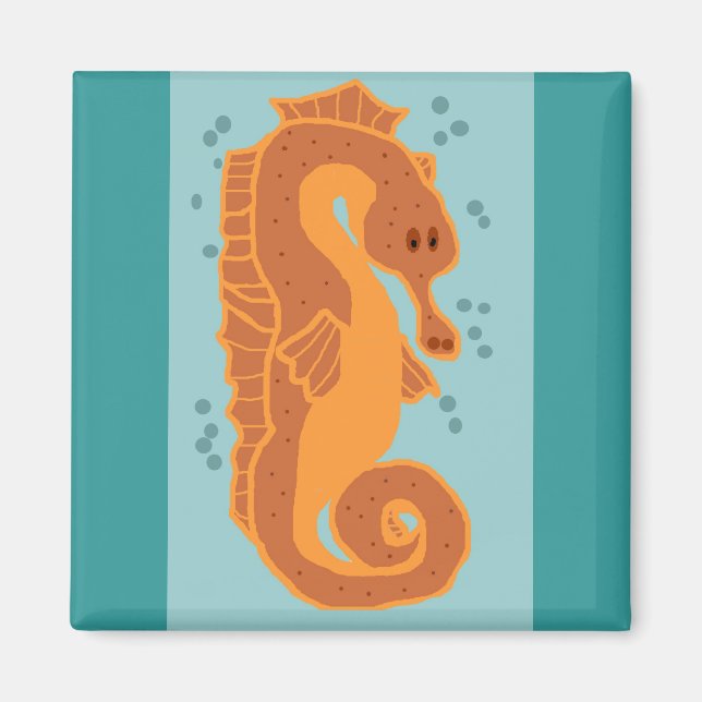 Orange Seahorse magnet (Framsidan)