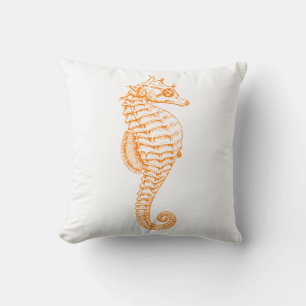 Orange Seahorse Pillow Kudde