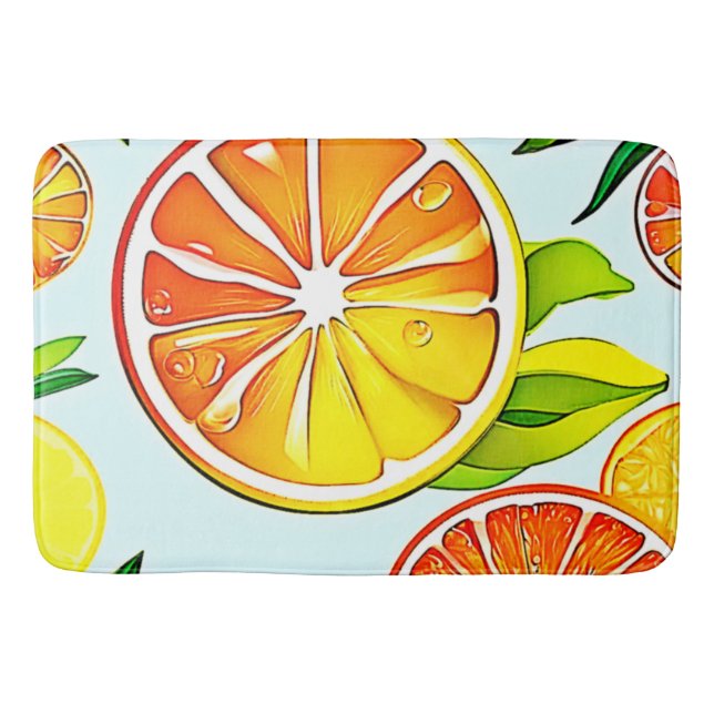Orange Segment: Citrus Art Badrumsmatta (Framsidan)