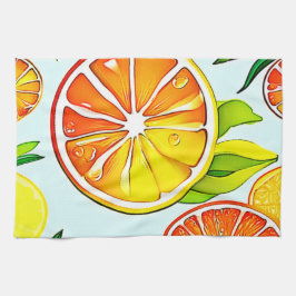Orange Segment: Citrus Art Kökshandduk