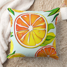 Orange Segment: Citrus Art Kudde