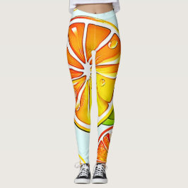 Orange Segment: Citrus Art Leggings