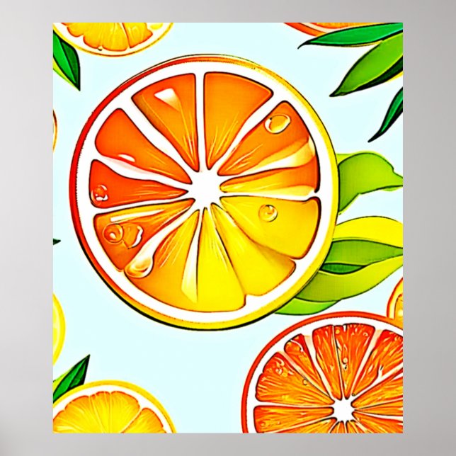 Orange Segment: Citrus Art Poster (Framsidan)