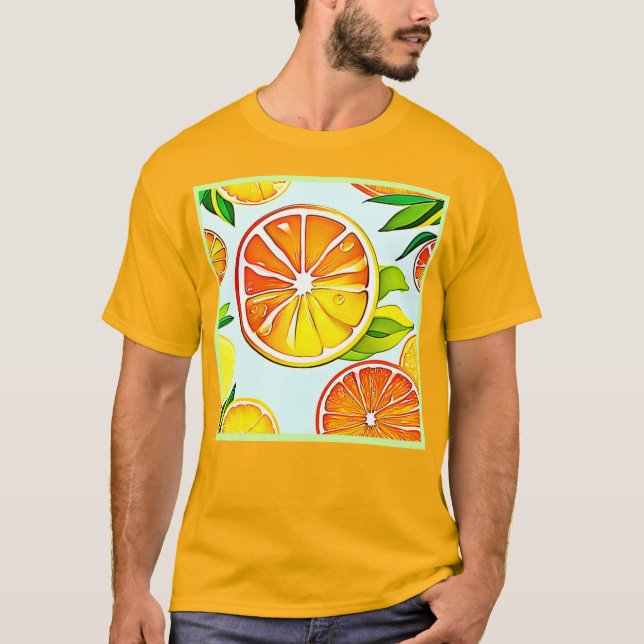 Orange Segment: Citrus Art T Shirt (Framsida)