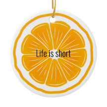 Orange Segment Citrus Design Ceramic Ornament