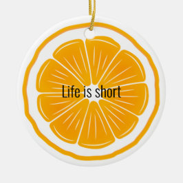 Orange Segment Citrus Design Ceramic Ornament
