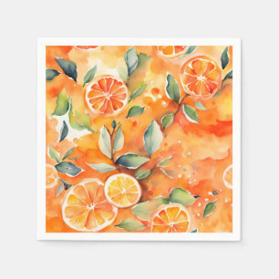 Orange Segment Färsk vattenfärg Citrus Design Pappersservett