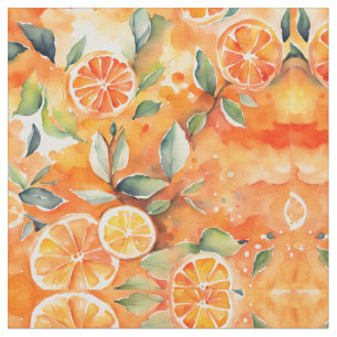 Orange Segment Färsk vattenfärg Citrus Design Tyg