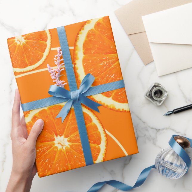 Orange segment Firande Wrapping Papper Presentpapper (Gifting)