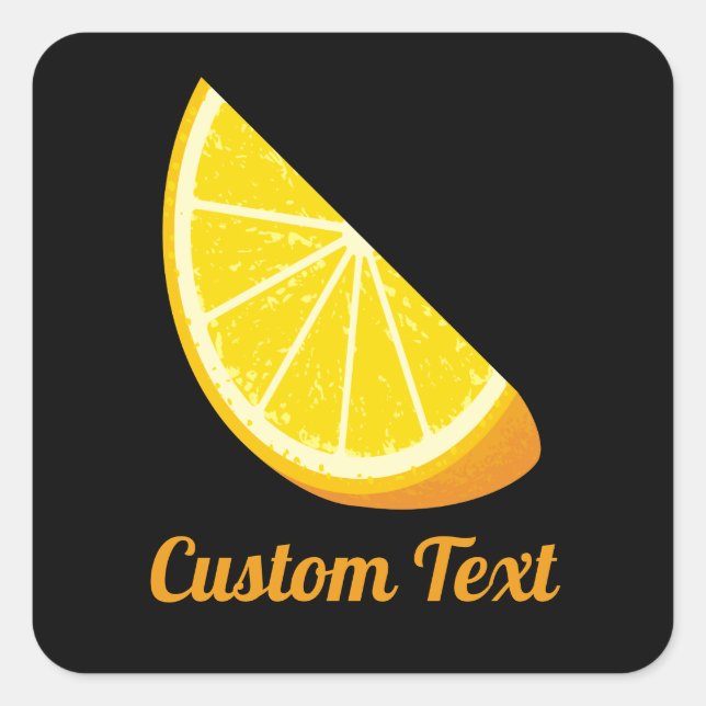 Orange segment fyrkantigt klistermärke (Framsida)