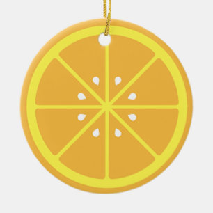 Orange segment julgransprydnad keramik