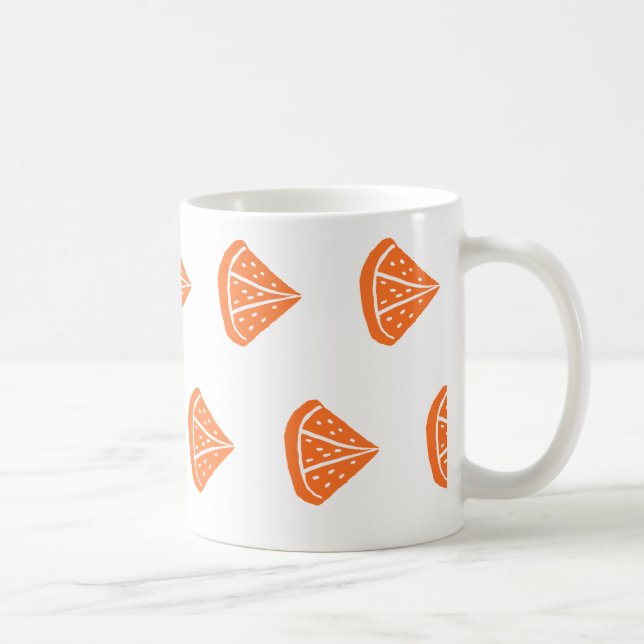 Orange Segment Mönster Kaffemugg (Höger)