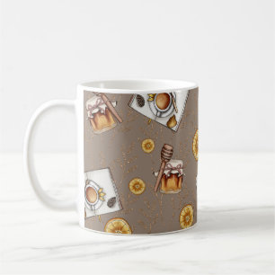 Orange Segment och honung Mönster Söt och citrus Kaffemugg