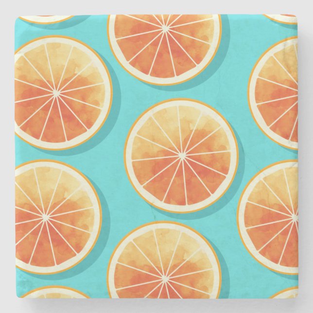 Orange segment på blå stenunderlägg (Framsidan)