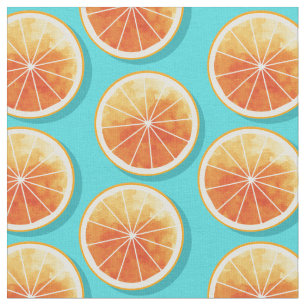 Orange segment på blå tyg