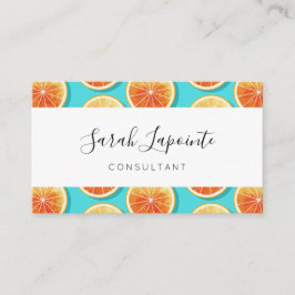 Orange segment på blå visitkort